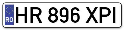Placuta inmatriculare numar auto  HR-896-XPI, HR 896 XPI, HR896XPI