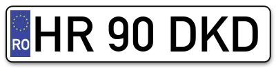 Placuta inmatriculare numar auto  HR-90-DKD, HR 90 DKD, HR90DKD
