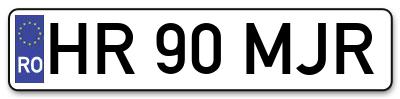 Placuta inmatriculare numar auto  HR-90-MJR, HR 90 MJR, HR90MJR