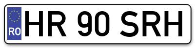 Placuta inmatriculare numar auto  HR-90-SRH, HR 90 SRH, HR90SRH