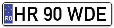 Placuta inmatriculare numar auto  HR-90-WDE, HR 90 WDE, HR90WDE