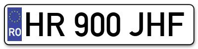 Placuta inmatriculare numar auto  HR-900-JHF, HR 900 JHF, HR900JHF
