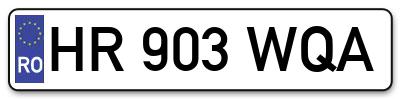 Placuta inmatriculare numar auto  HR-903-WQA, HR 903 WQA, HR903WQA