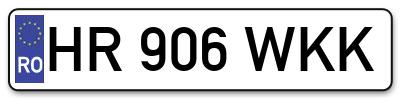 Placuta inmatriculare numar auto  HR-906-WKK, HR 906 WKK, HR906WKK