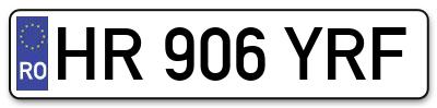 Placuta inmatriculare numar auto  HR-906-YRF, HR 906 YRF, HR906YRF