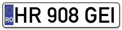 Placuta inmatriculare numar auto  HR-908-GEI, HR 908 GEI, HR908GEI