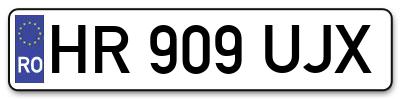Placuta inmatriculare numar auto  HR-909-UJX, HR 909 UJX, HR909UJX