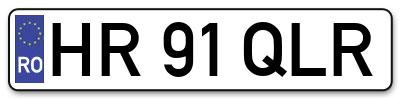 Placuta inmatriculare numar auto  HR-91-QLR, HR 91 QLR, HR91QLR
