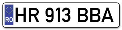 Placuta inmatriculare numar auto  HR-913-BBA, HR 913 BBA, HR913BBA