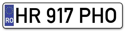 Placuta inmatriculare numar auto  HR-917-PHO, HR 917 PHO, HR917PHO