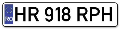 Placuta inmatriculare numar auto  HR-918-RPH, HR 918 RPH, HR918RPH