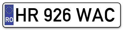 Placuta inmatriculare numar auto  HR-926-WAC, HR 926 WAC, HR926WAC