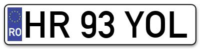 Placuta inmatriculare numar auto  HR-93-YOL, HR 93 YOL, HR93YOL