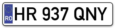 Placuta inmatriculare numar auto  HR-937-QNY, HR 937 QNY, HR937QNY