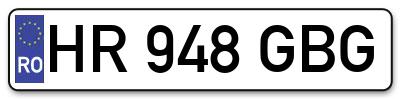 Placuta inmatriculare numar auto  HR-948-GBG, HR 948 GBG, HR948GBG