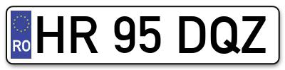 Placuta inmatriculare numar auto  HR-95-DQZ, HR 95 DQZ, HR95DQZ