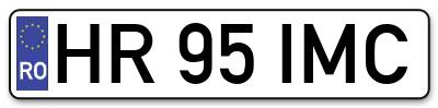 Placuta inmatriculare numar auto  HR-95-IMC, HR 95 IMC, HR95IMC