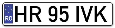 Placuta inmatriculare numar auto  HR-95-IVK, HR 95 IVK, HR95IVK