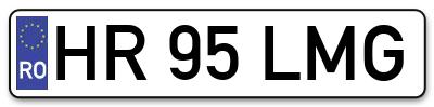 Placuta inmatriculare numar auto  HR-95-LMG, HR 95 LMG, HR95LMG
