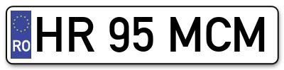 Placuta inmatriculare numar auto  HR-95-MCM, HR 95 MCM, HR95MCM