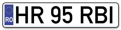 Placuta inmatriculare numar auto  HR-95-RBI, HR 95 RBI, HR95RBI