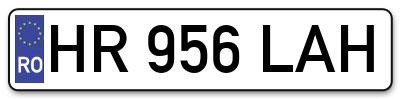 Placuta inmatriculare numar auto  HR-956-LAH, HR 956 LAH, HR956LAH
