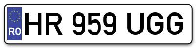 Placuta inmatriculare numar auto  HR-959-UGG, HR 959 UGG, HR959UGG