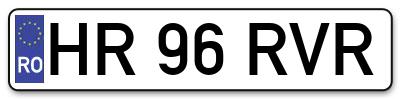 Placuta inmatriculare numar auto  HR-96-RVR, HR 96 RVR, HR96RVR