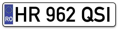 Placuta inmatriculare numar auto  HR-962-QSI, HR 962 QSI, HR962QSI