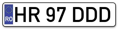 Placuta inmatriculare numar auto  HR-97-DDD, HR 97 DDD, HR97DDD