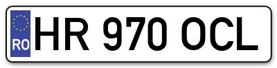Placuta inmatriculare numar auto  HR-970-OCL, HR 970 OCL, HR970OCL