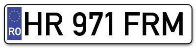 Placuta inmatriculare numar auto  HR-971-FRM, HR 971 FRM, HR971FRM
