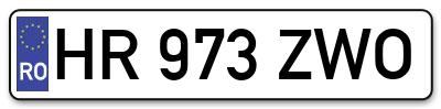 Placuta inmatriculare numar auto  HR-973-ZWO, HR 973 ZWO, HR973ZWO