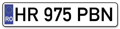 Placuta inmatriculare numar auto  HR-975-PBN, HR 975 PBN, HR975PBN