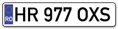 Placuta inmatriculare numar auto  HR-977-OXS, HR 977 OXS, HR977OXS