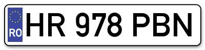 Placuta inmatriculare numar auto  HR-978-PBN, HR 978 PBN, HR978PBN