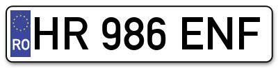 Placuta inmatriculare numar auto  HR-986-ENF, HR 986 ENF, HR986ENF