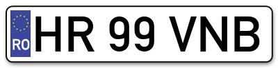 Placuta inmatriculare numar auto  HR-99-VNB, HR 99 VNB, HR99VNB