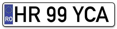 Placuta inmatriculare numar auto  HR-99-YCA, HR 99 YCA, HR99YCA