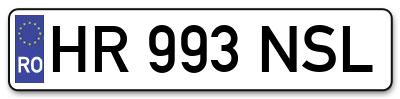 Placuta inmatriculare numar auto  HR-993-NSL, HR 993 NSL, HR993NSL