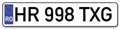 Placuta inmatriculare numar auto  HR-998-TXG, HR 998 TXG, HR998TXG