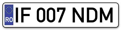 Placuta inmatriculare numar auto  IF-007-NDM, IF 007 NDM, IF007NDM