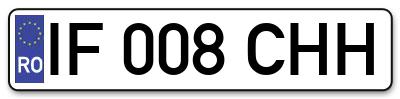 Placuta inmatriculare numar auto  IF-008-CHH, IF 008 CHH, IF008CHH