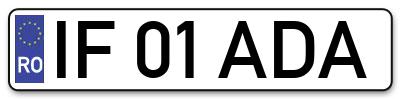 Placuta inmatriculare numar auto  IF-01-ADA, IF 01 ADA, IF01ADA