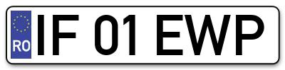 Placuta inmatriculare numar auto  IF-01-EWP, IF 01 EWP, IF01EWP