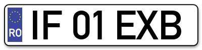 Placuta inmatriculare numar auto  IF-01-EXB, IF 01 EXB, IF01EXB