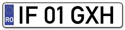 Placuta inmatriculare numar auto  IF-01-GXH, IF 01 GXH, IF01GXH