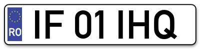 Placuta inmatriculare numar auto  IF-01-IHQ, IF 01 IHQ, IF01IHQ