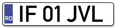 Placuta inmatriculare numar auto  IF-01-JVL, IF 01 JVL, IF01JVL