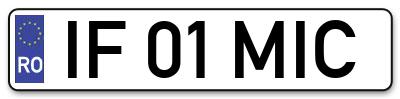 Placuta inmatriculare numar auto  IF-01-MIC, IF 01 MIC, IF01MIC